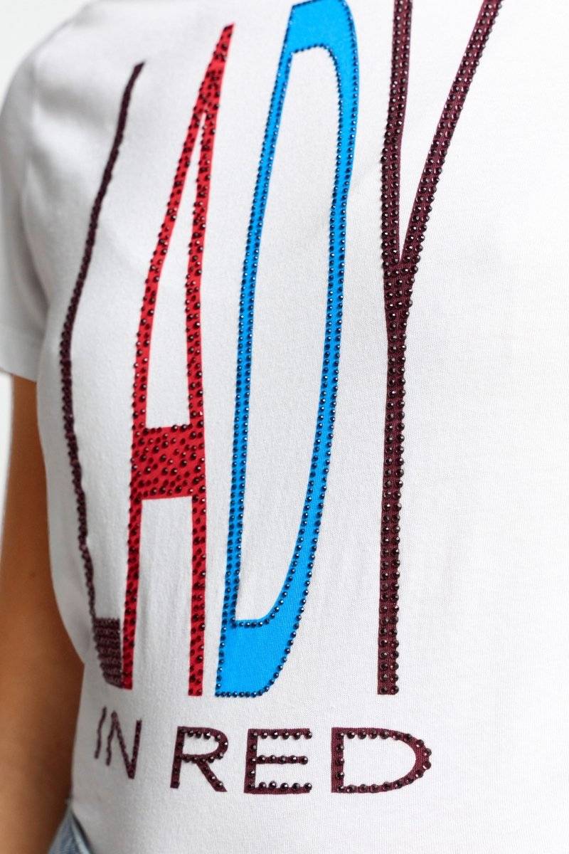 Eich & Royal T-Shirt mit Strass-Schriftzug Neueste Stile