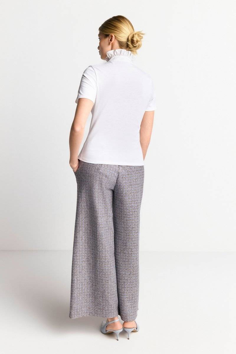 Eich & Royal Weißes T-Shirt mit Frill-Kragen Bis zu 50% Rabatt