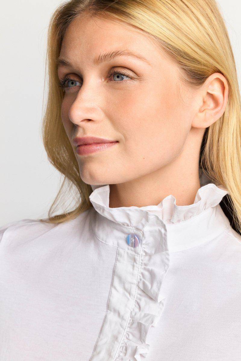 Eich & Royal Weißes T-Shirt mit Frill-Kragen Bis zu 50% Rabatt