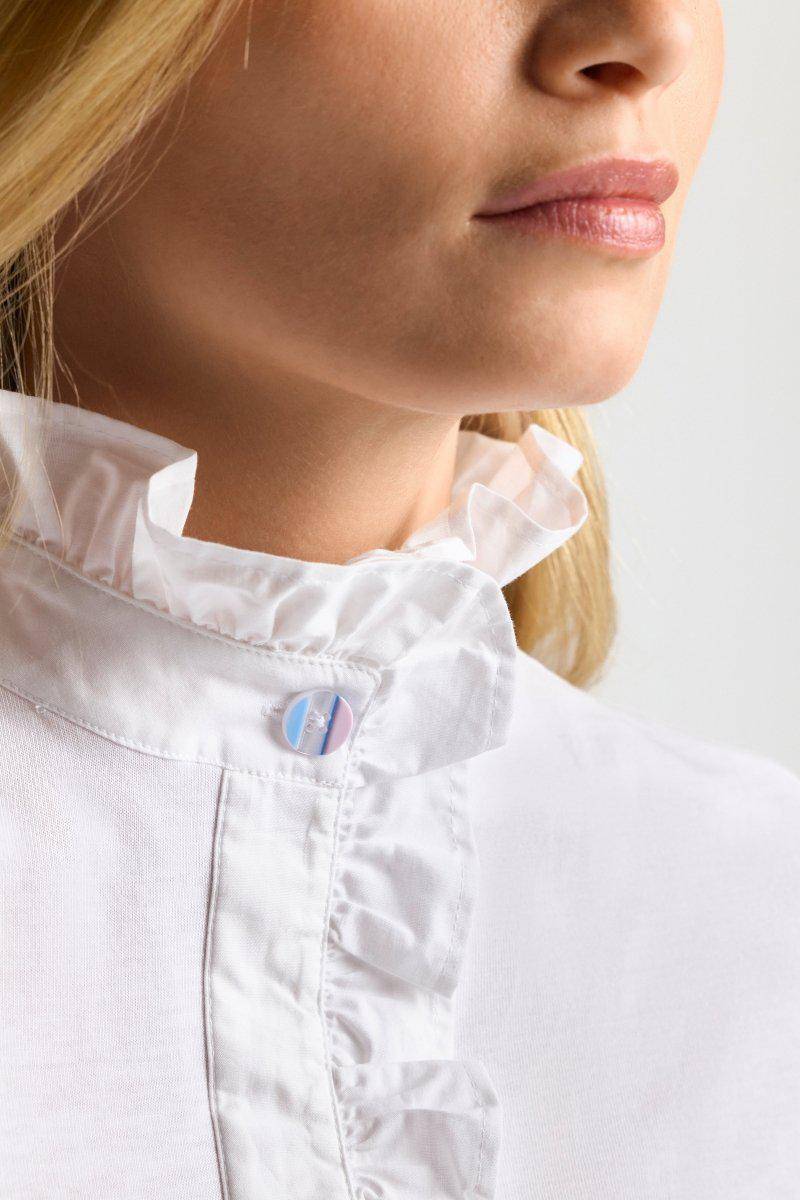 Eich & Royal Weißes T-Shirt mit Frill-Kragen Bis zu 50% Rabatt