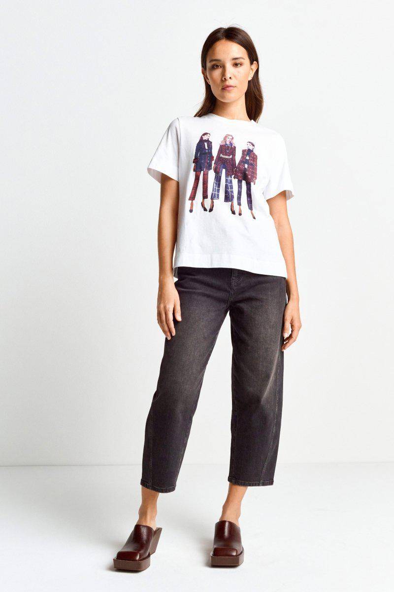 Eich & Royal Weißes T-Shirt mit Crew-Neck Outlet