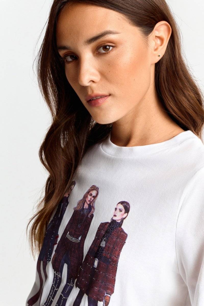 Eich & Royal Weißes T-Shirt mit Crew-Neck Outlet