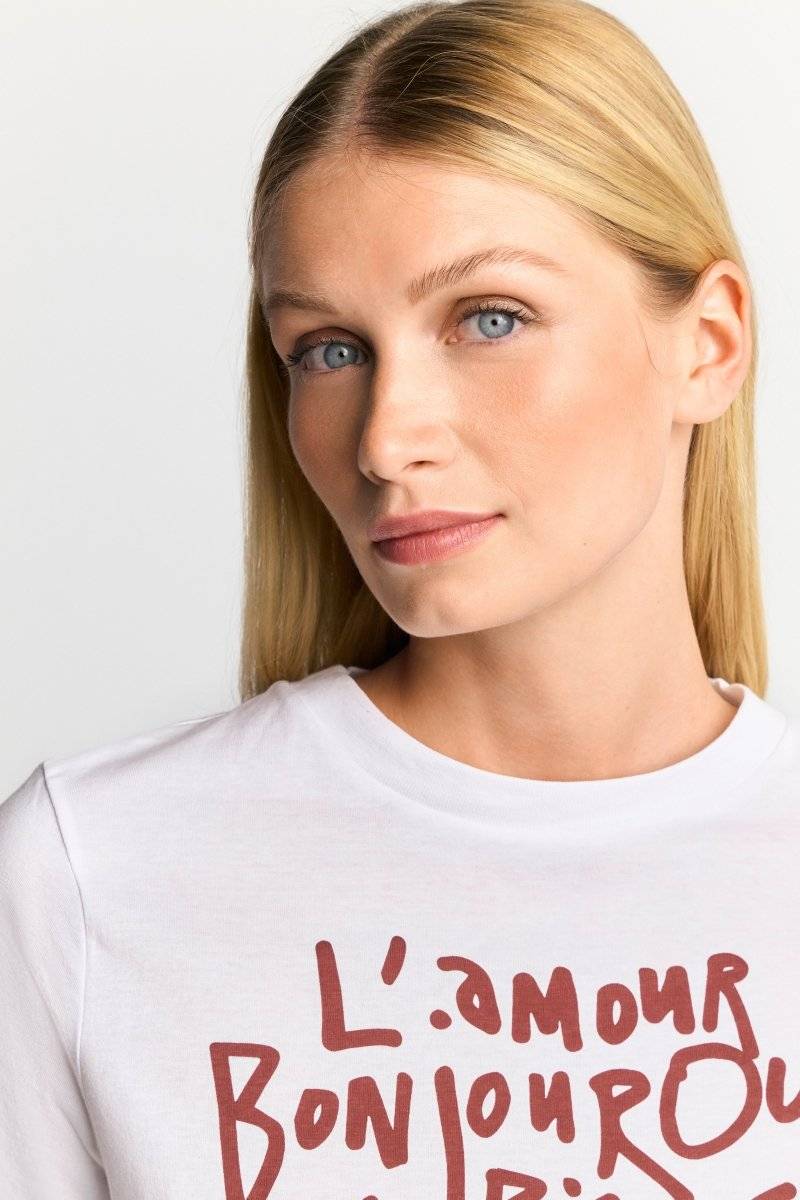 Eich & Royal Weißes T-Shirt mit Statement-Print Günstig kaufen