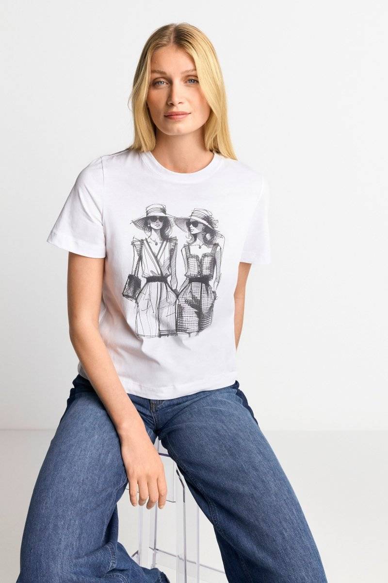 Eich & Royal Weißes T-Shirt mit Statement-Print Osterangebot
