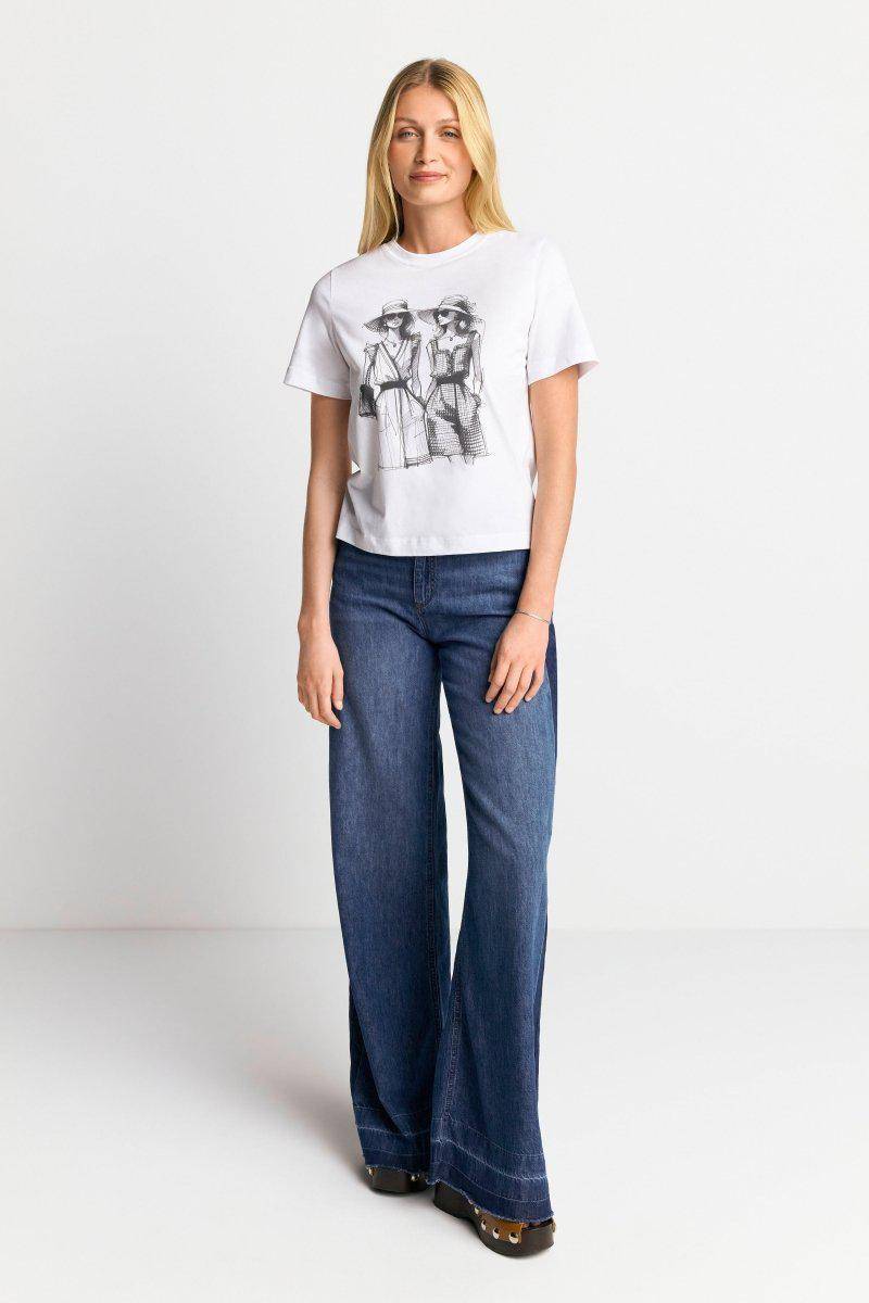 Eich & Royal Weißes T-Shirt mit Statement-Print Osterangebot