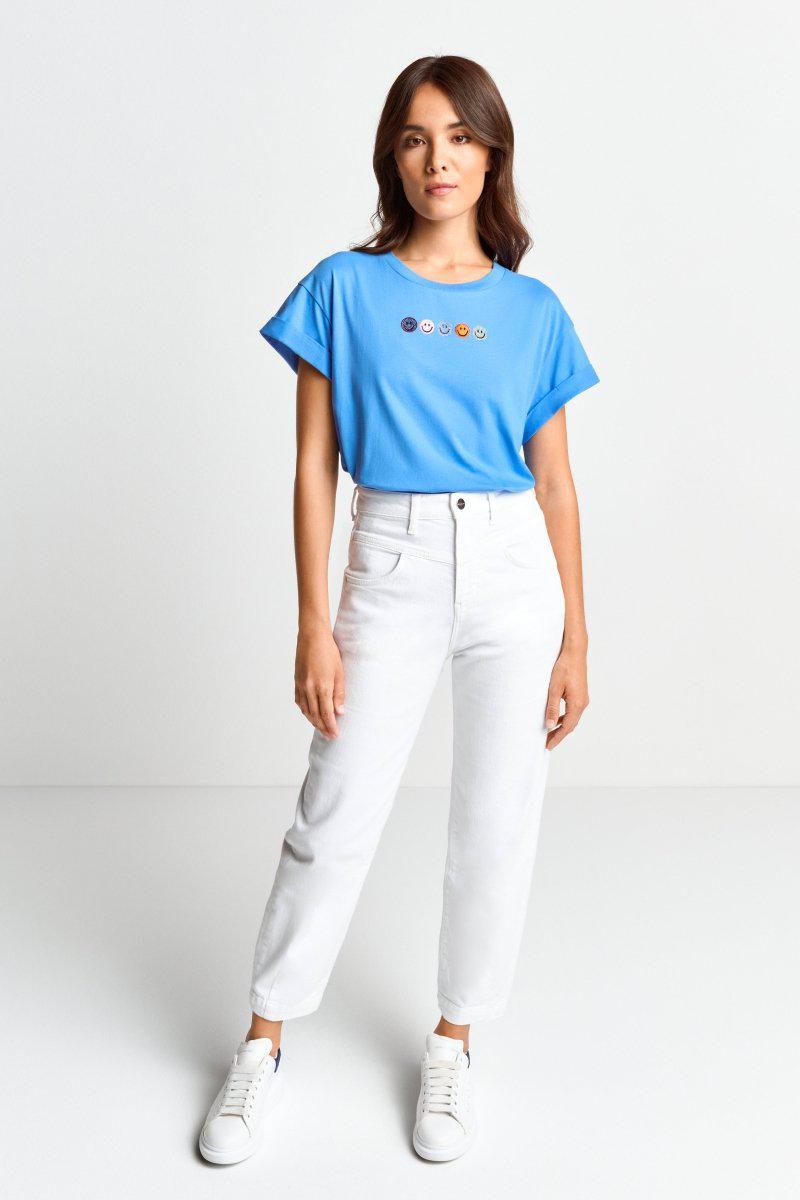 Eich & Royal T-Shirt mit Strass-Smileys Heißer Verkauf