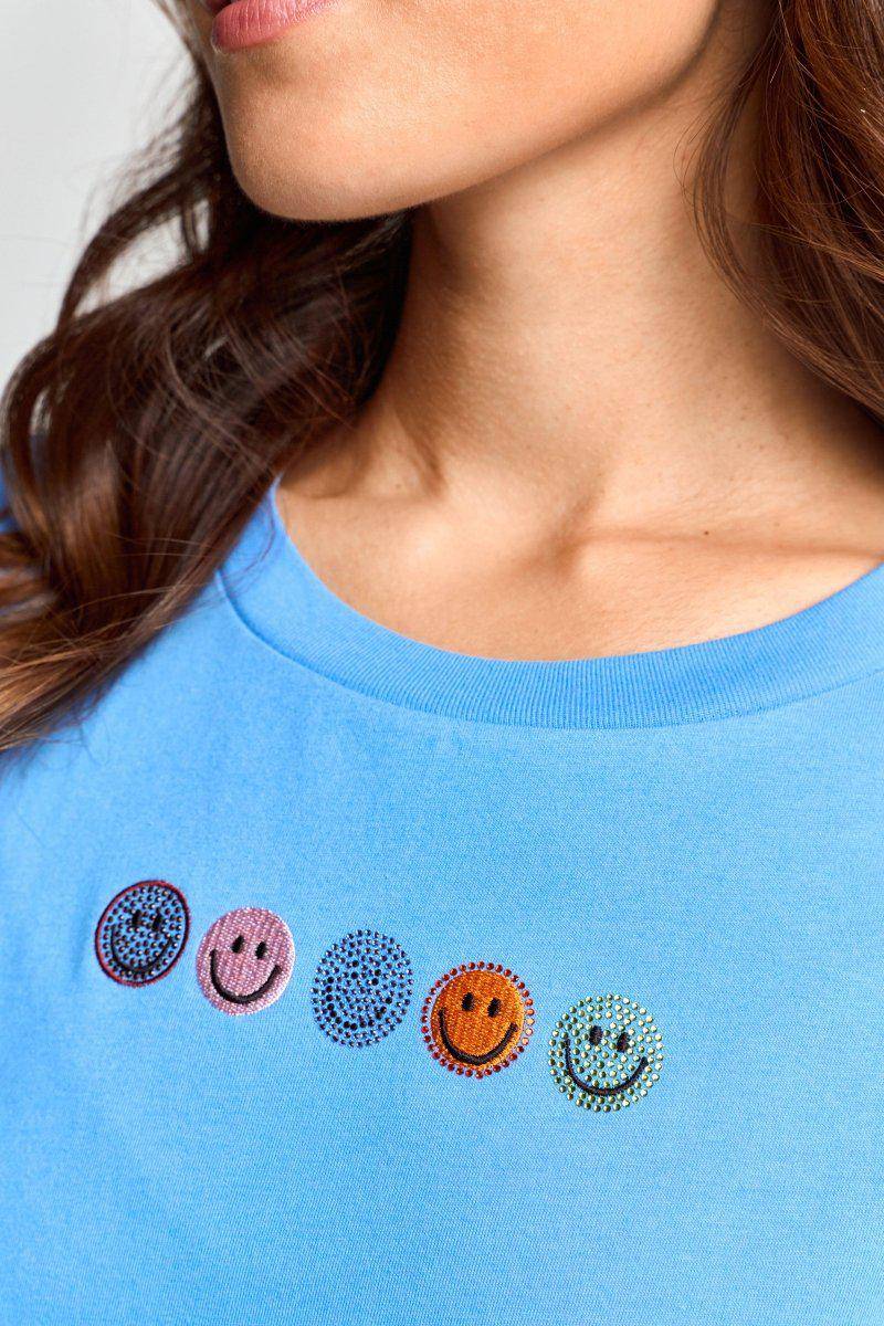 Eich & Royal T-Shirt mit Strass-Smileys Heißer Verkauf