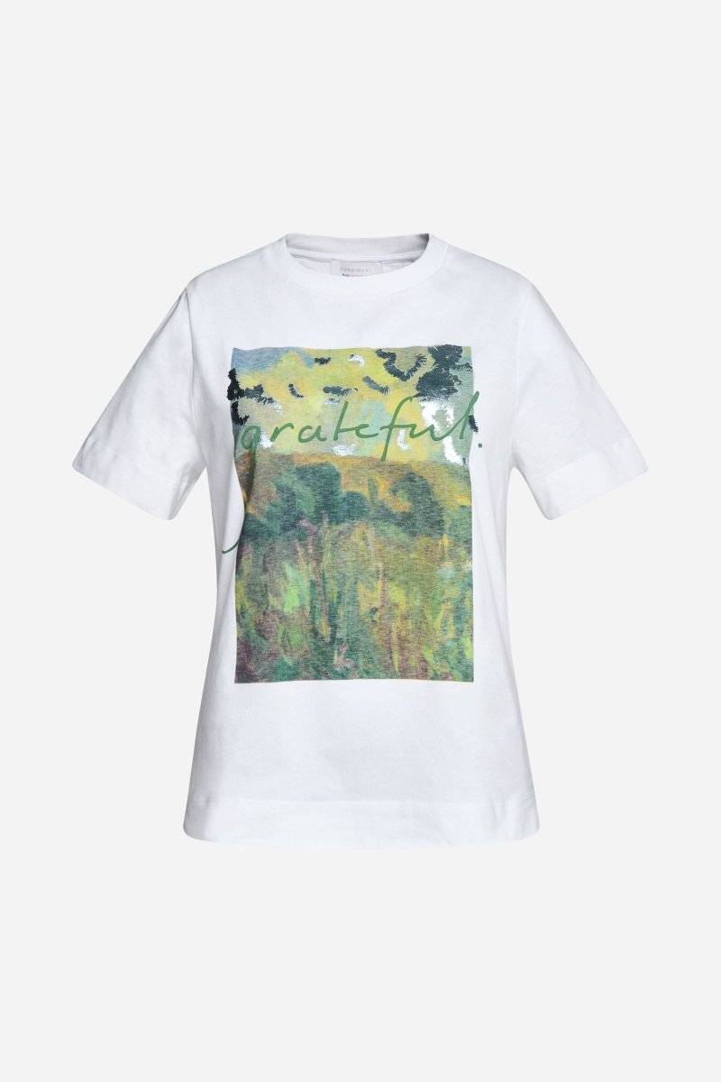 Eich & Royal Weißes T-Shirt mit Print Große Rabatte