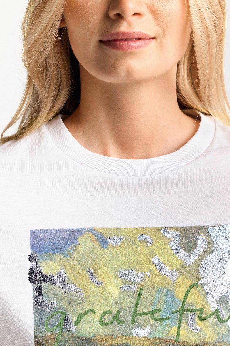 Eich & Royal Weißes T-Shirt mit Print Große Rabatte