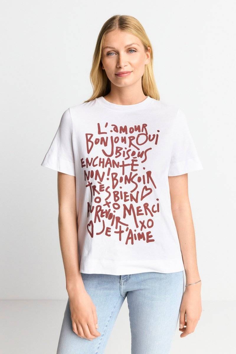 Eich & Royal Weißes T-Shirt mit Statement-Print Riesige Ersparnisse