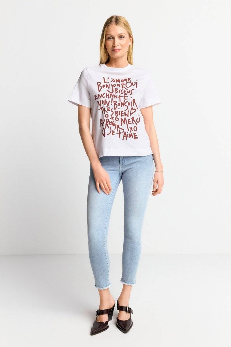 Eich & Royal Weißes T-Shirt mit Statement-Print Riesige Ersparnisse