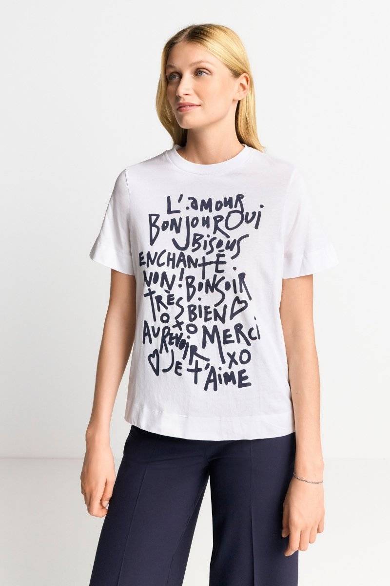 Eich & Royal Weißes T-Shirt mit Statement-Print Riesige Ersparnisse