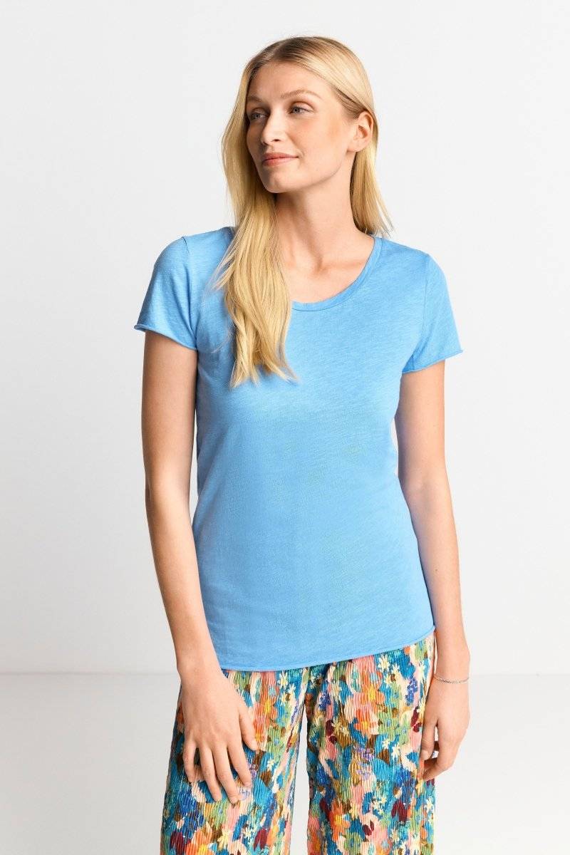 Eich & Royal Luftiges T-Shirt in Cruise Blue Sonderangebot der Fabrik