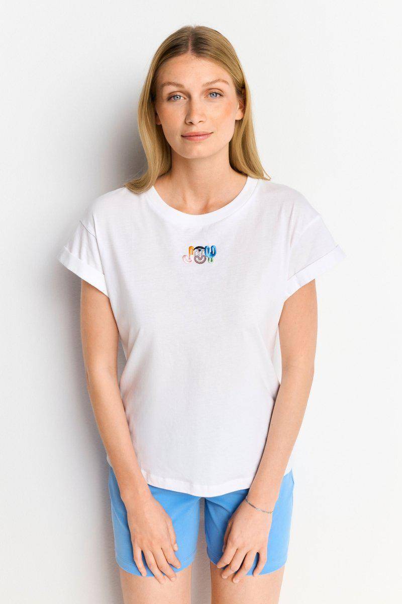 Eich & Royal Weißes T-Shirt mit Crew-Neck Vierteljährliche Förderung