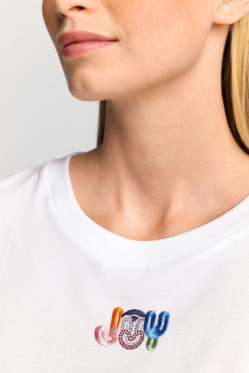 Eich & Royal Weißes T-Shirt mit Crew-Neck Vierteljährliche Förderung