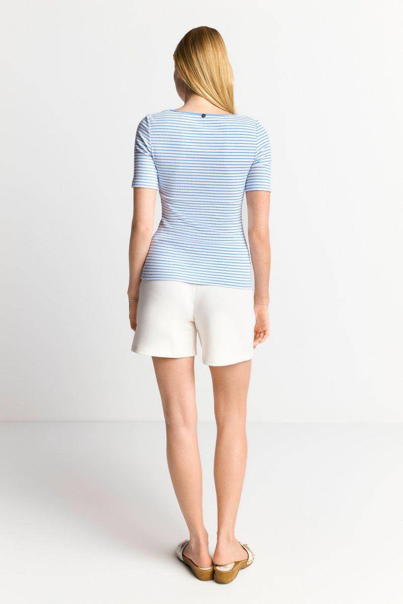 Eich & Royal Gestreiftes T-Shirt in feiner Rib-Struktur Discount Store für neue Produkte
