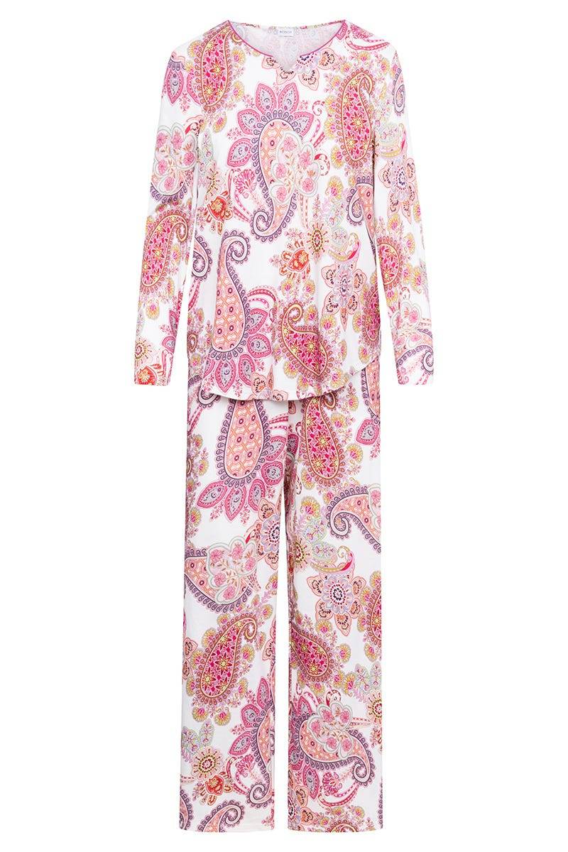 Rösch Pyjama im Paisley-Druck Beerenfarben Baumwolle/Modal Muttertagsangebot