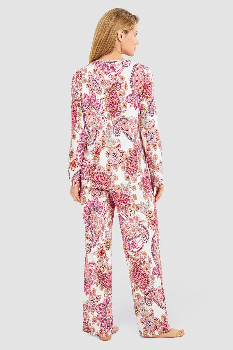 Rösch Pyjama im Paisley-Druck Beerenfarben Baumwolle/Modal Muttertagsangebot