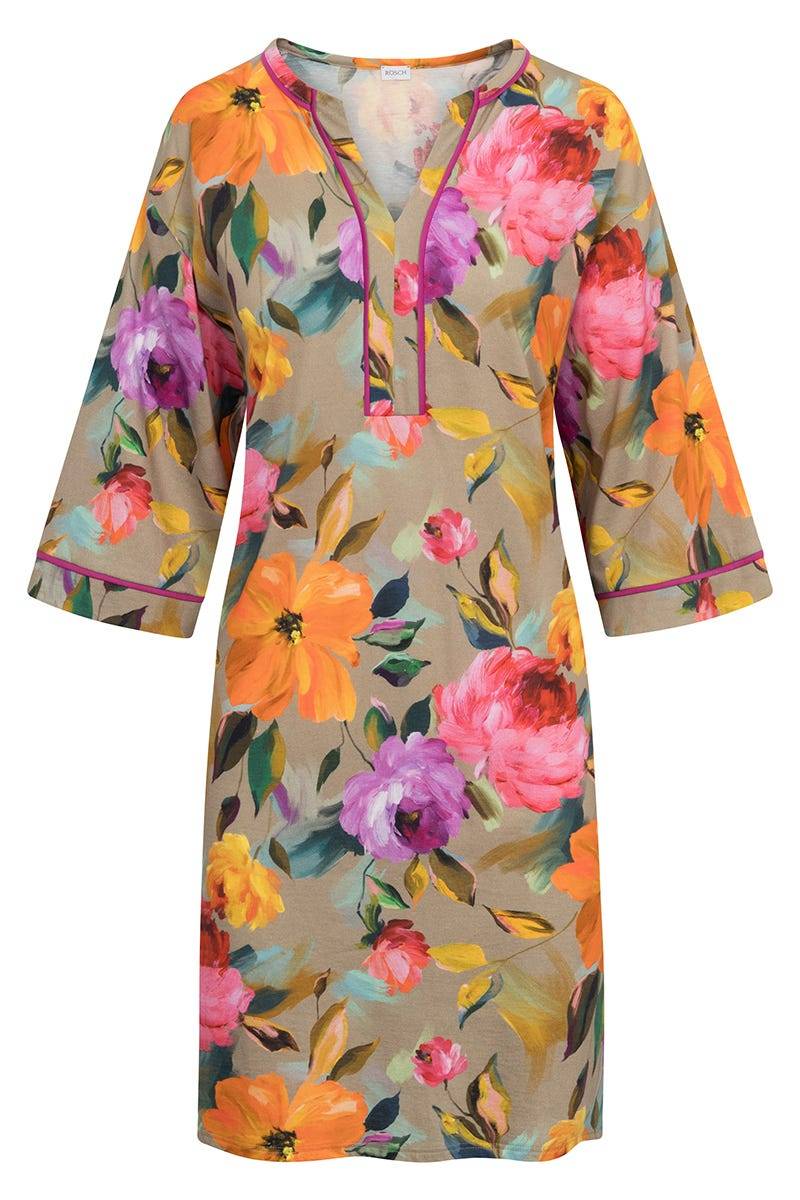 Rösch Nachthemd im Aquarell-Blüten-Druck Baumwolle/Modal Valentinstagsangebot