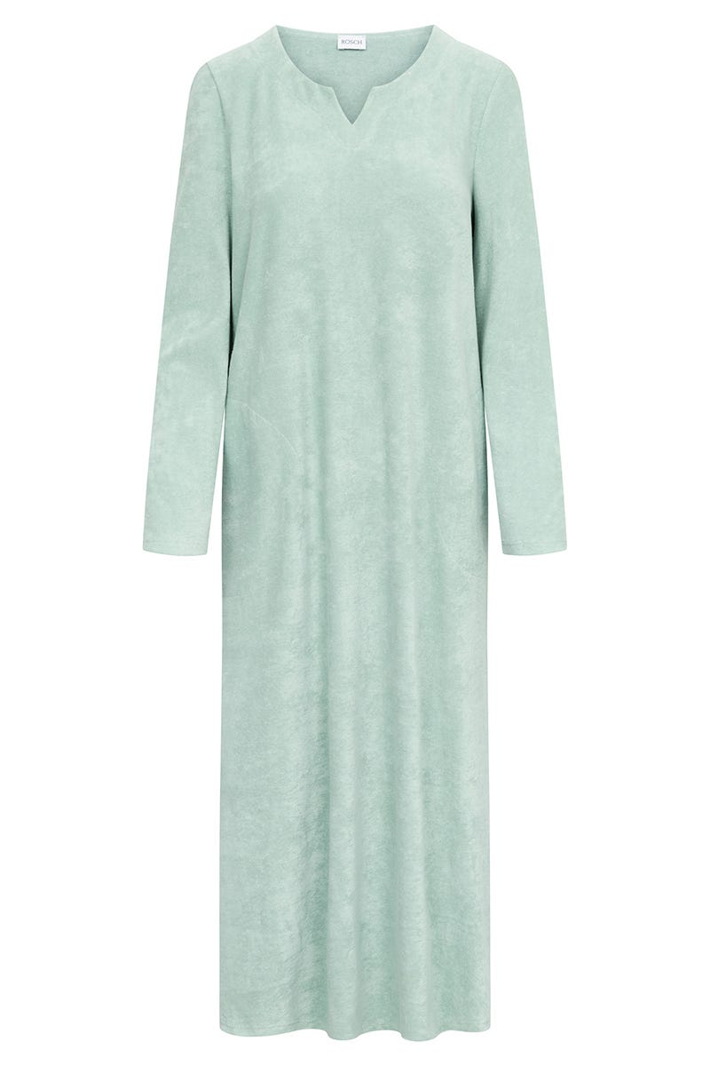 Rösch Hauskleid aus Frottee in Mintgrün Maxilänge Baumwolle/Polyester Große Rabatte
