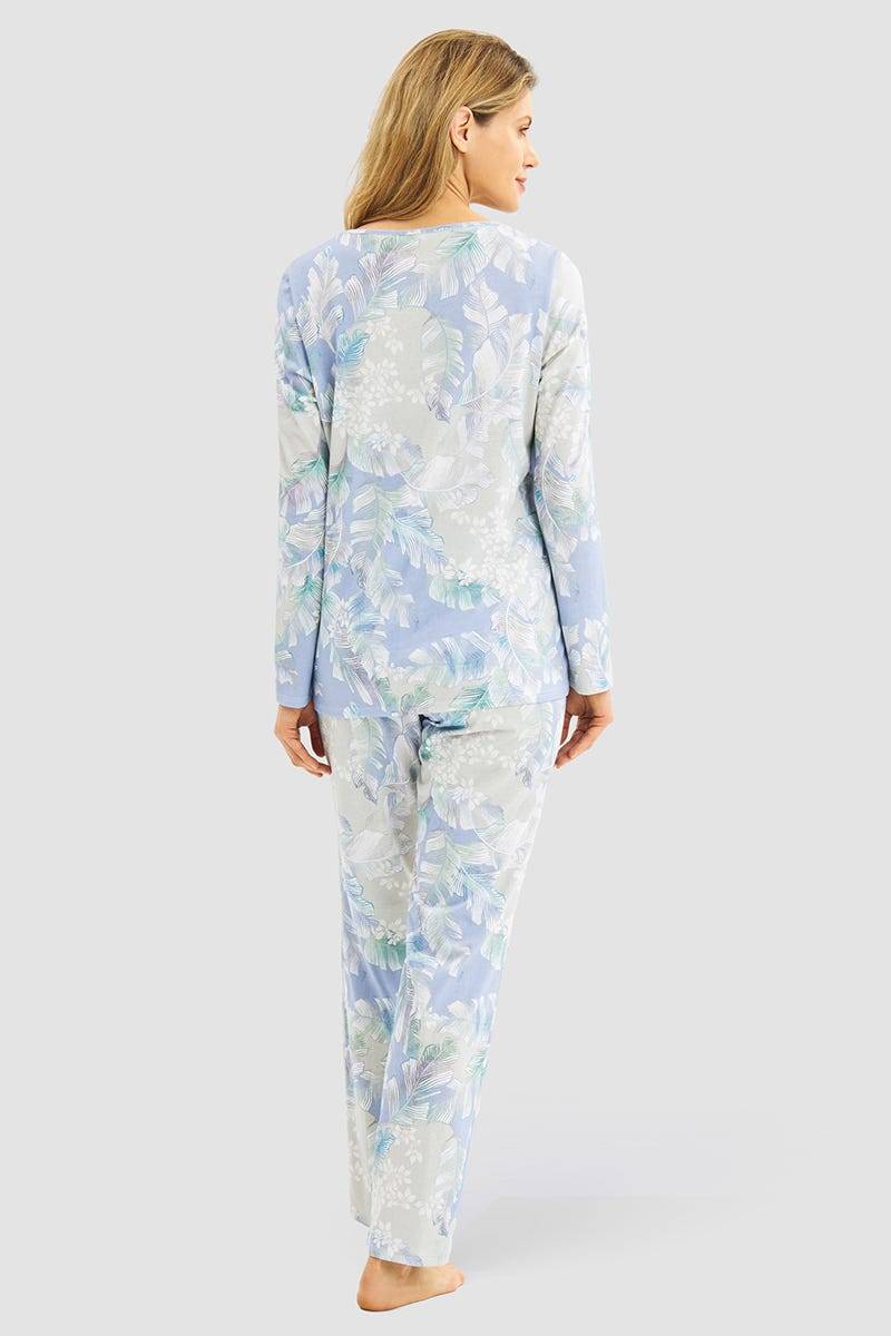 Rösch Pyjama im Federdruck Art-Style Baumwolle/Modal VIP-Rabatte
