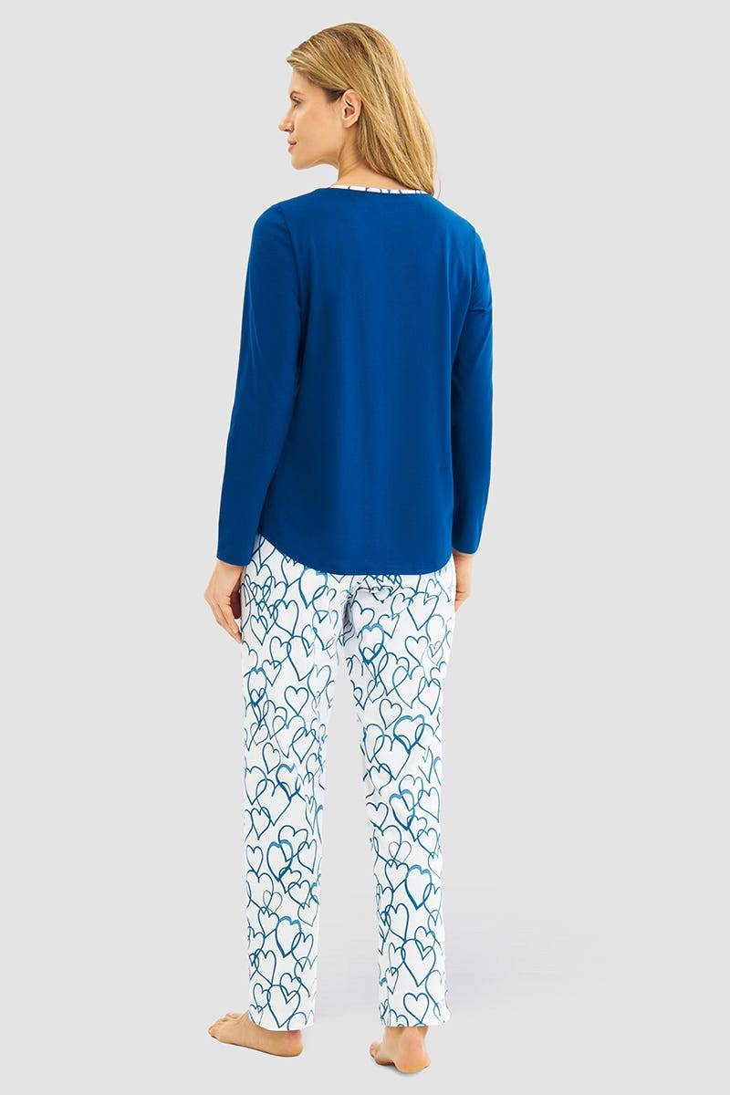 Rösch Pyjama mit Herzen-Druck 100% Baumwolle Zeitbegrenzte Promotion