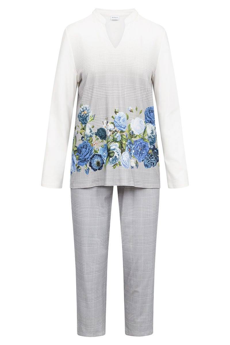 Rösch Pyjama im Karo-Druck mit Blumen 100% Baumwolle Nur für heute