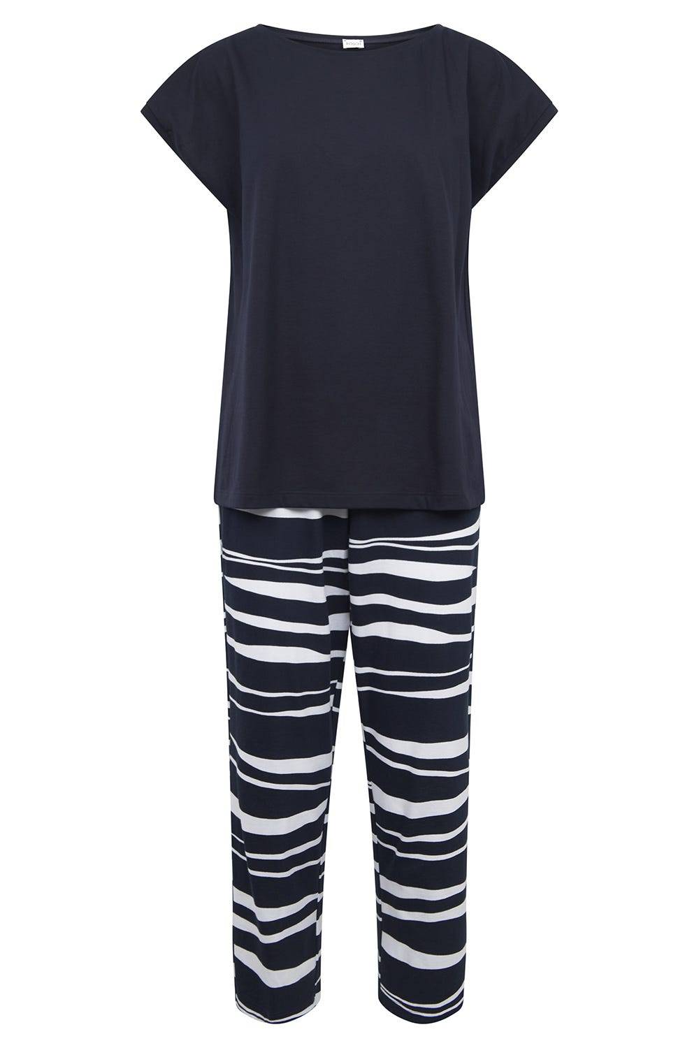 Rösch Pyjama mit Grafikdruck Wellenförmig 100% Baumwolle Black Friday Preise