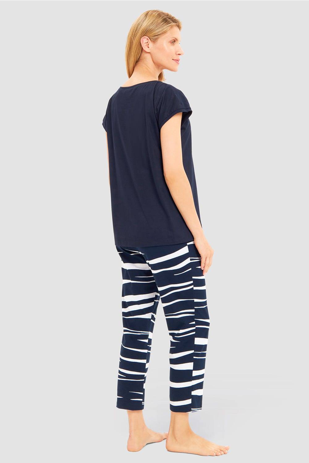 Rösch Pyjama mit Grafikdruck Wellenförmig 100% Baumwolle Black Friday Preise