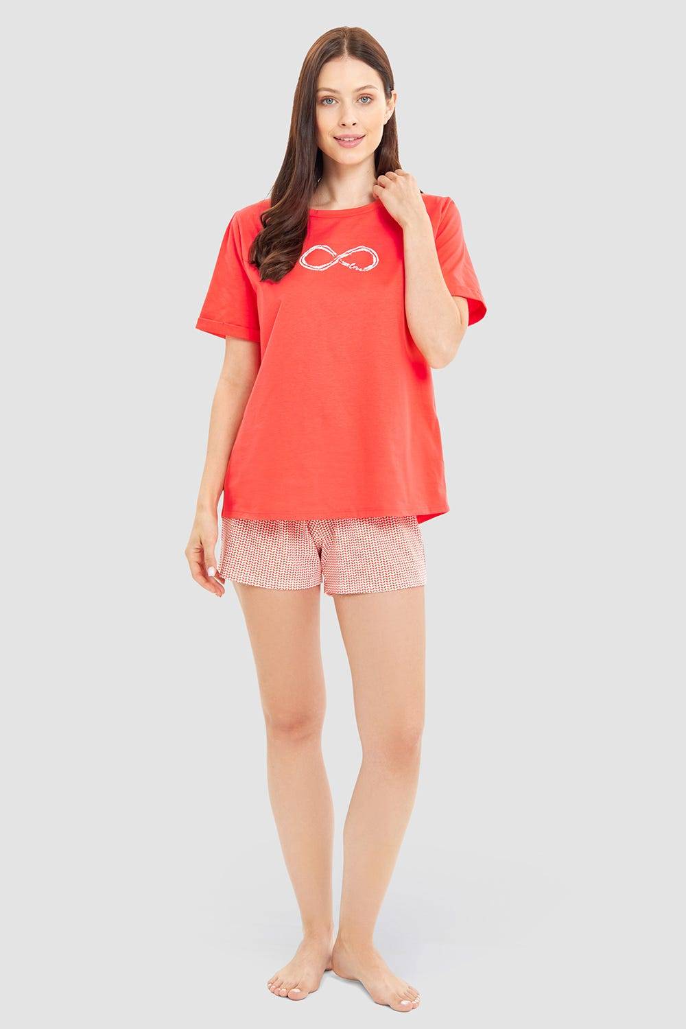 Rösch Pyjamashirt mit Motivdruck Love 100% Baumwolle Auslauf