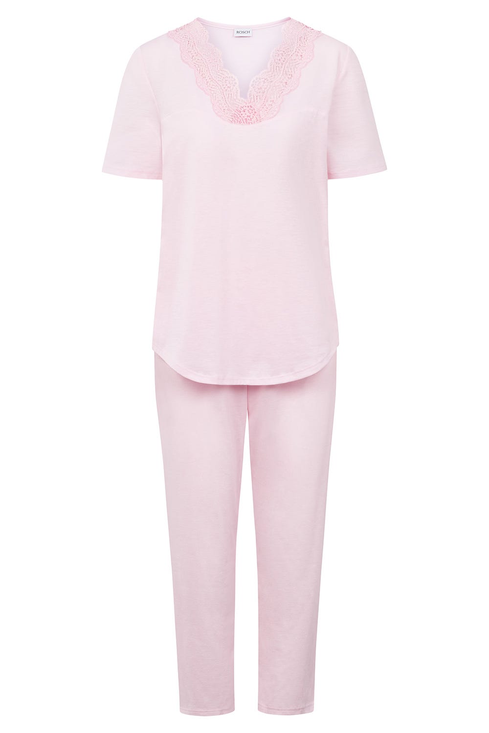Rösch Pyjama mit Spitzendetails Rosa Baumwolle im Angebot