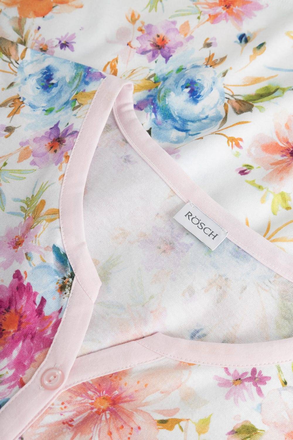 Rösch Pyjama im Blütendruck rosa romantisch 100% Baumwolle Schlussverkauf