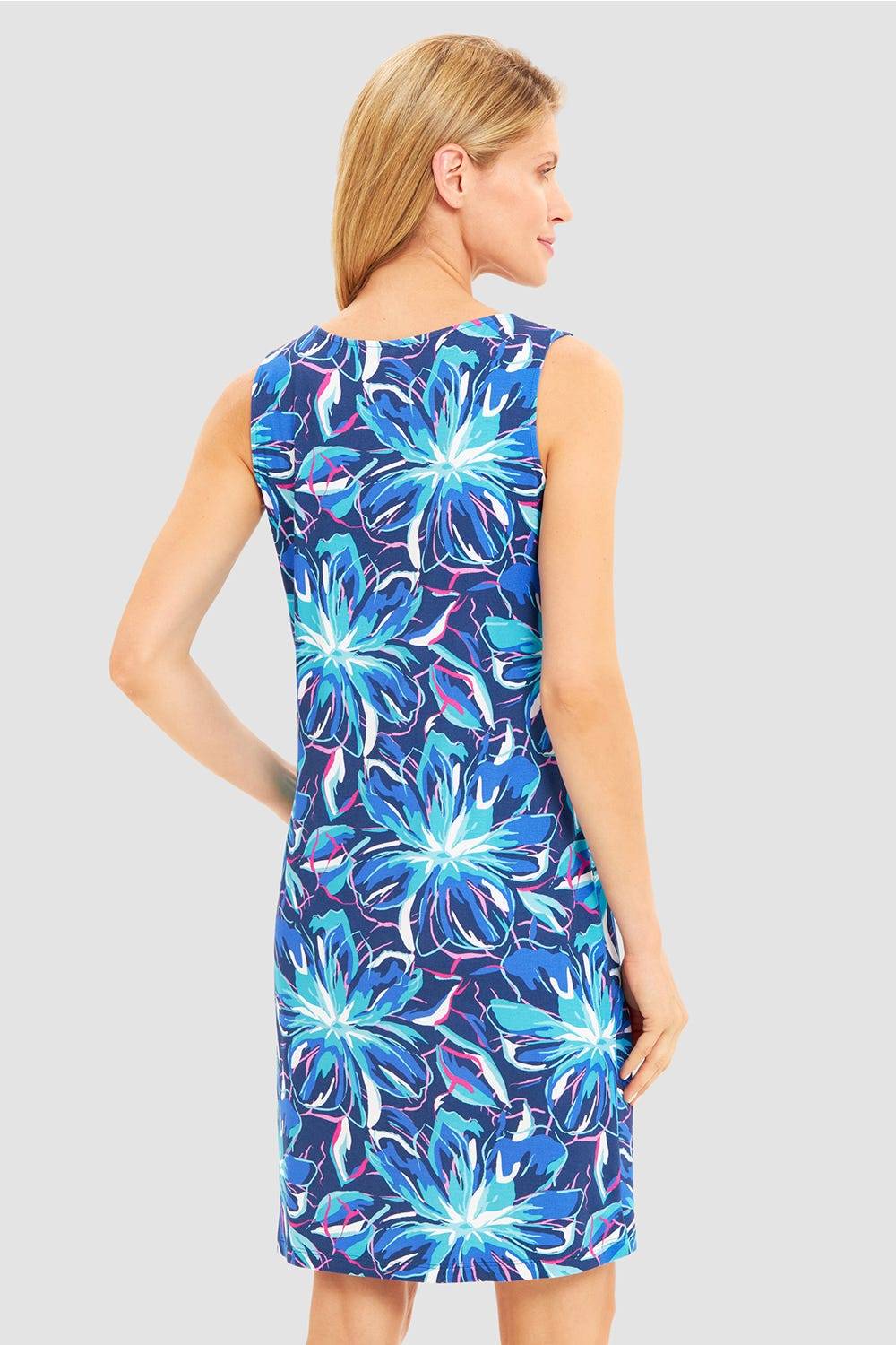 Rösch Strandkleid Ärmellos im Blumendruck Neonfarben Baumwolle/Elasthan Kostenloser Versand