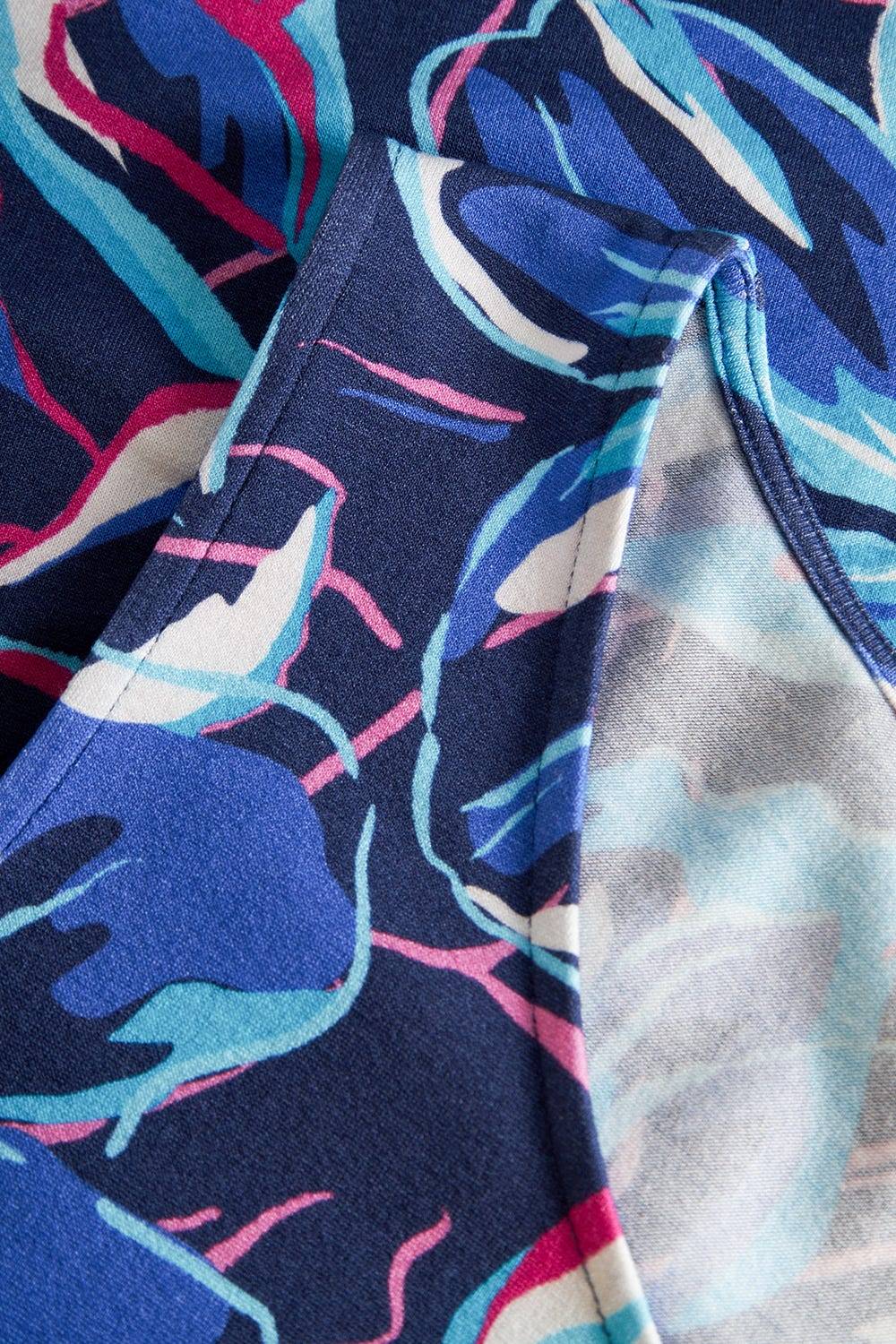 Rösch Strandkleid Ärmellos im Blumendruck Neonfarben Baumwolle/Elasthan Kostenloser Versand