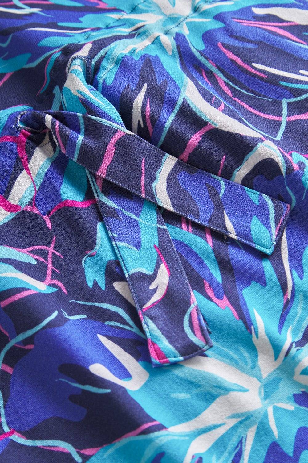 Rösch Strandkleid Kurzarm im Blumendruck Neonfarben zum Binden Baumwolle/Elasthan Limitierter Zeitrabatt