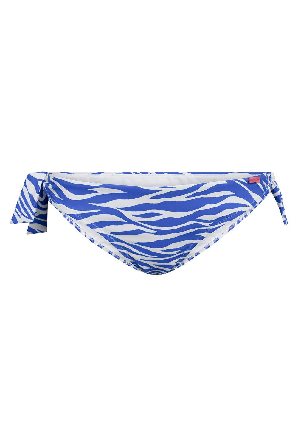 Rösch Bikini-Hose im modernen Zebradruck Blau-Weiß zum Binden Fabrikpreis