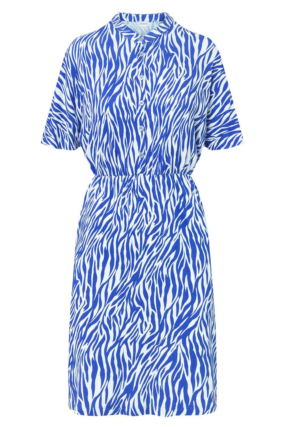 Rösch Strandkleid Kurzarm im modernen Zebradruck Blau-Weiß Viskose/Elasthan Günstig kaufen