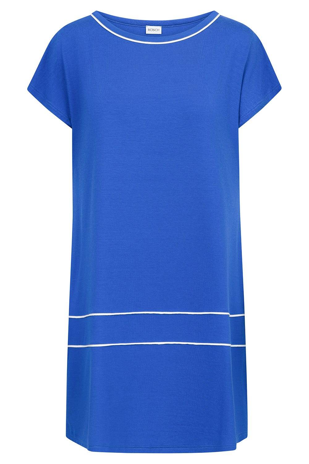 Rösch Strandkleid Kurzarm mit Kontrast-Paspeln Neon-Blau Begrenztes Angebot