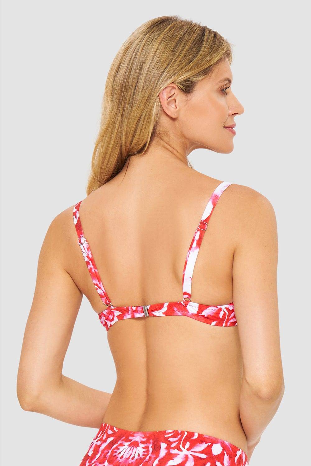 Rösch Bikini-Oberteil im Ornament-Druck Rot-Weiß Exklusivangebot