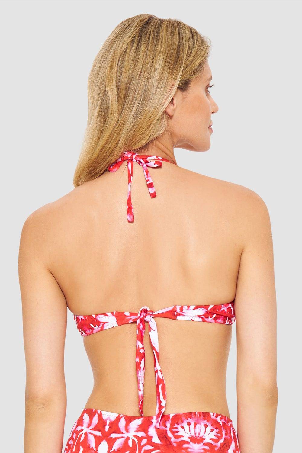 Rösch Bikini-Oberteil Neckholder im Ornament-Druck Rot-Weiß Preisnachlass