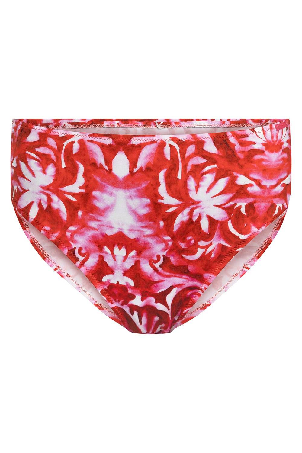 Rösch Bikini-Hose Neckholder im Ornament-Druck Rot-Weiß hoher Taillenausschnitt Black Friday