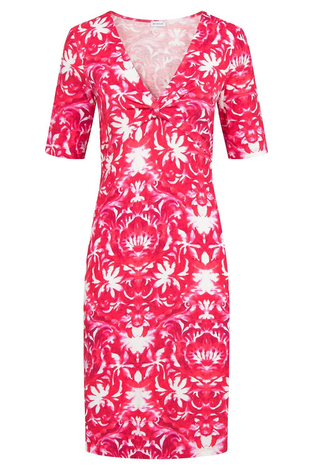 Rösch Strandkleid Ärmellos im Ornament-Druck Rot-Weiß Knot-Optik Osterangebot