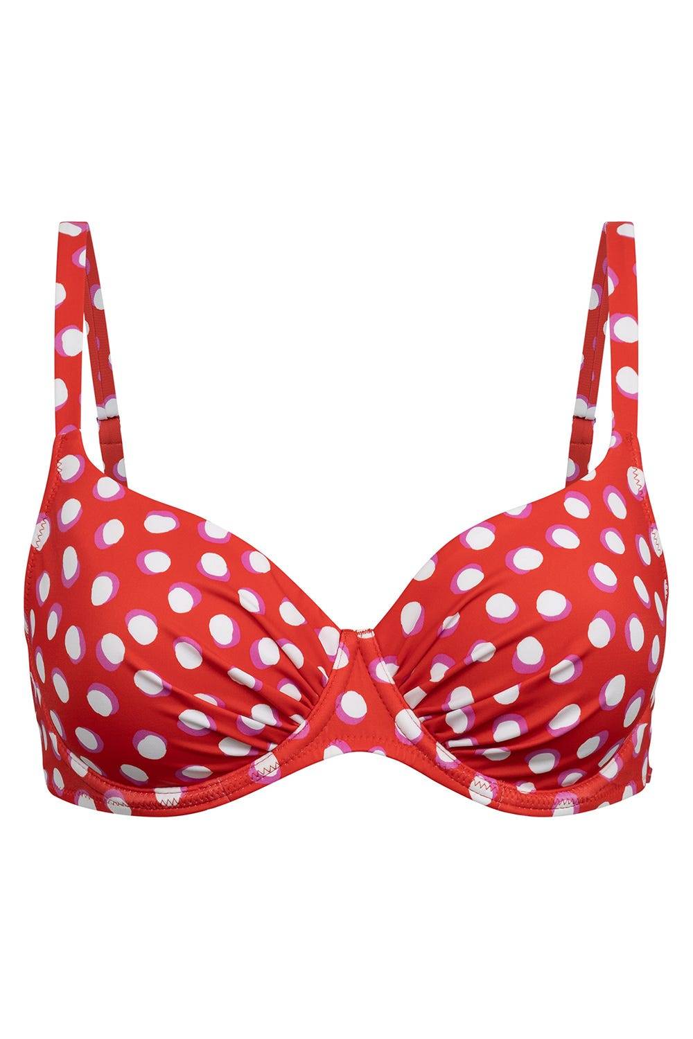 Rösch Bikini-Oberteil im Retro-Tupfendruck Rot-Weiß Vatertagsangebot