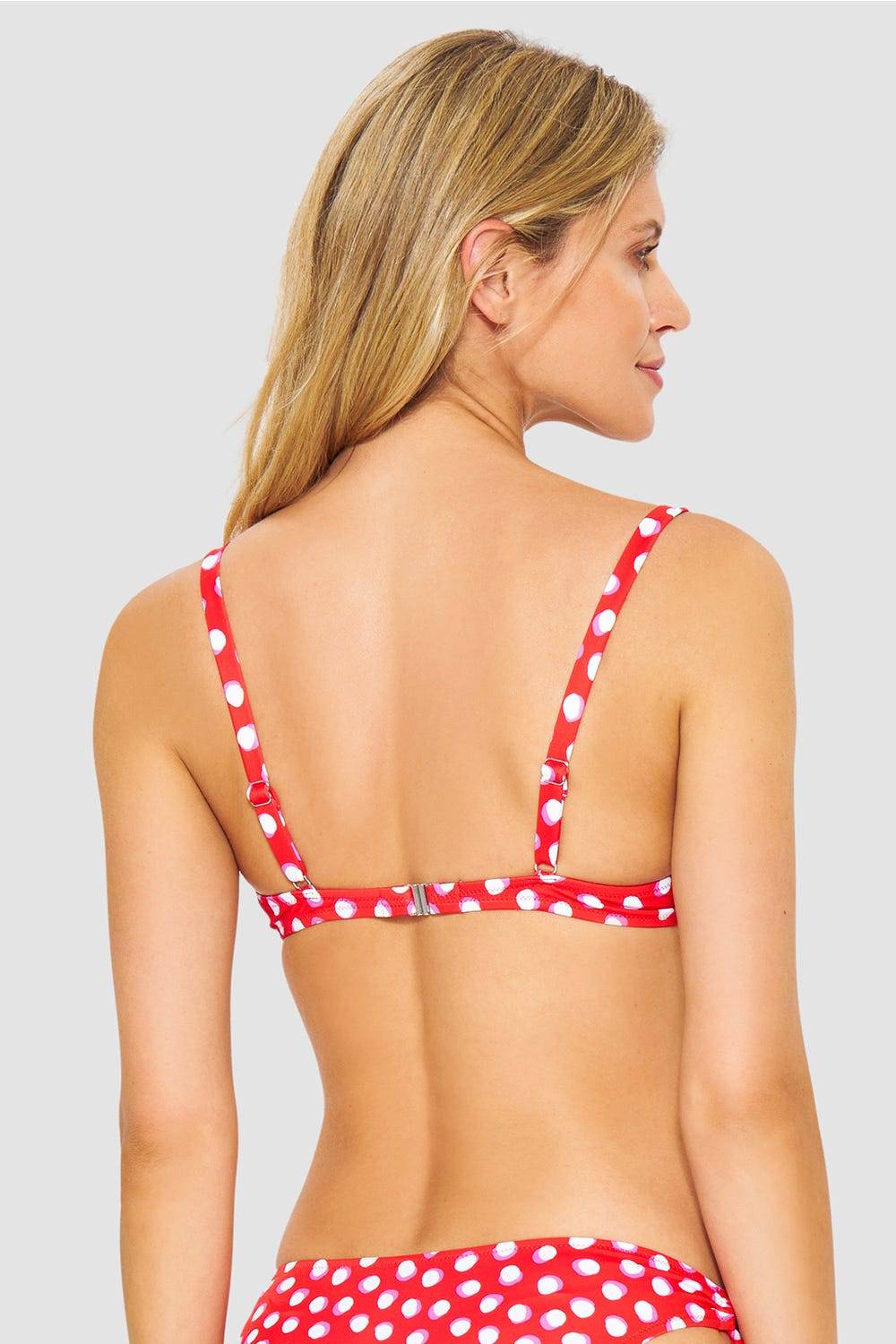 Rösch Bikini-Oberteil im Retro-Tupfendruck Rot-Weiß Vatertagsangebot
