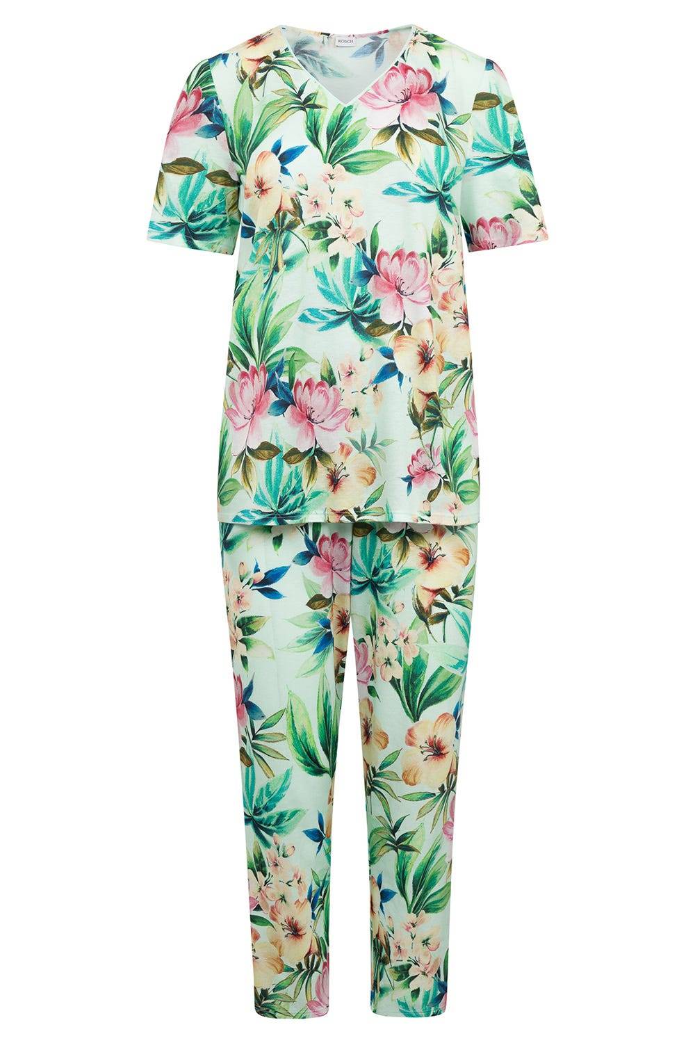 Rösch Pyjama im exotischen Blumendruck Baumwolle/Modal Zeitlich begrenztes Angebot