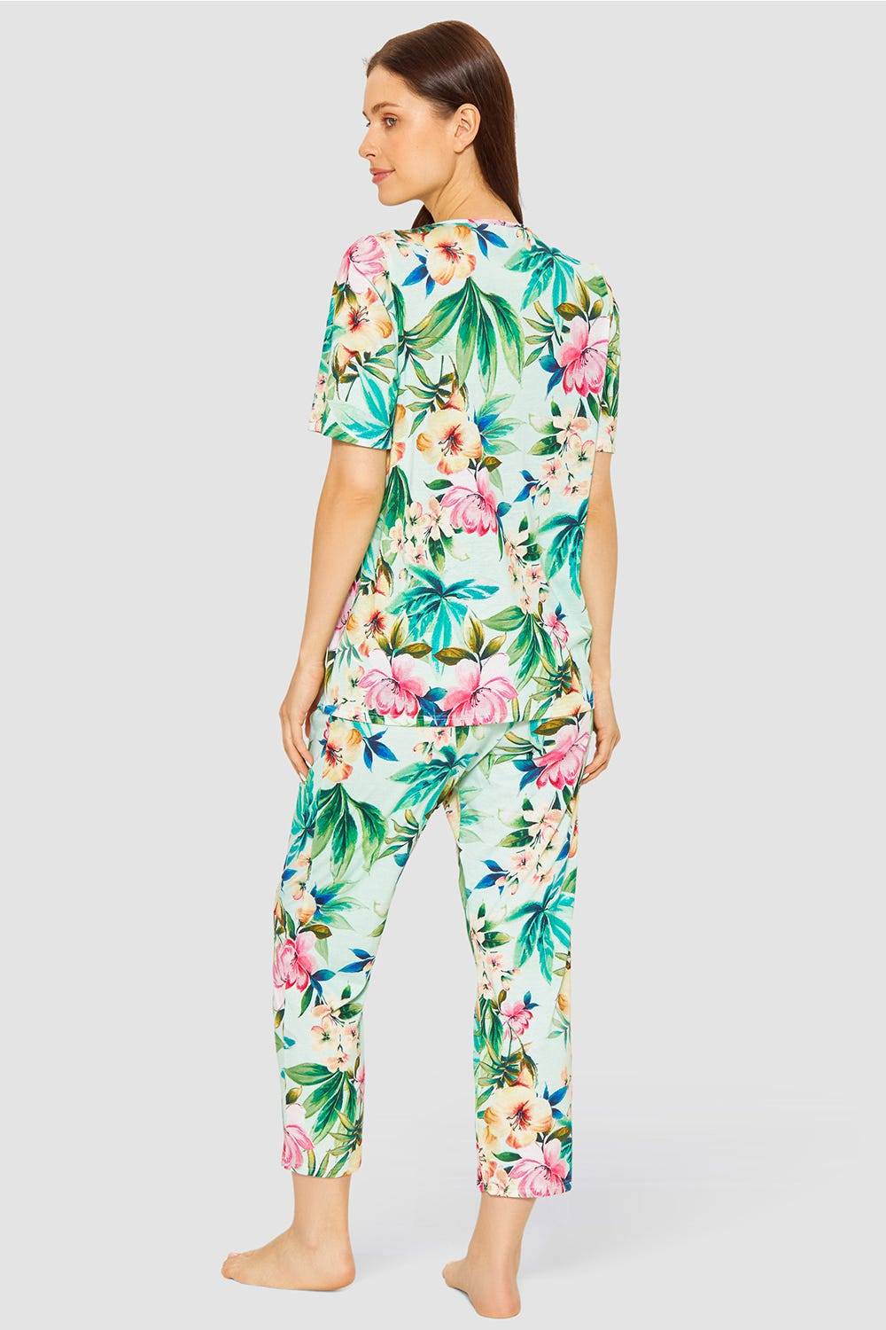 Rösch Pyjama im exotischen Blumendruck Baumwolle/Modal Zeitlich begrenztes Angebot
