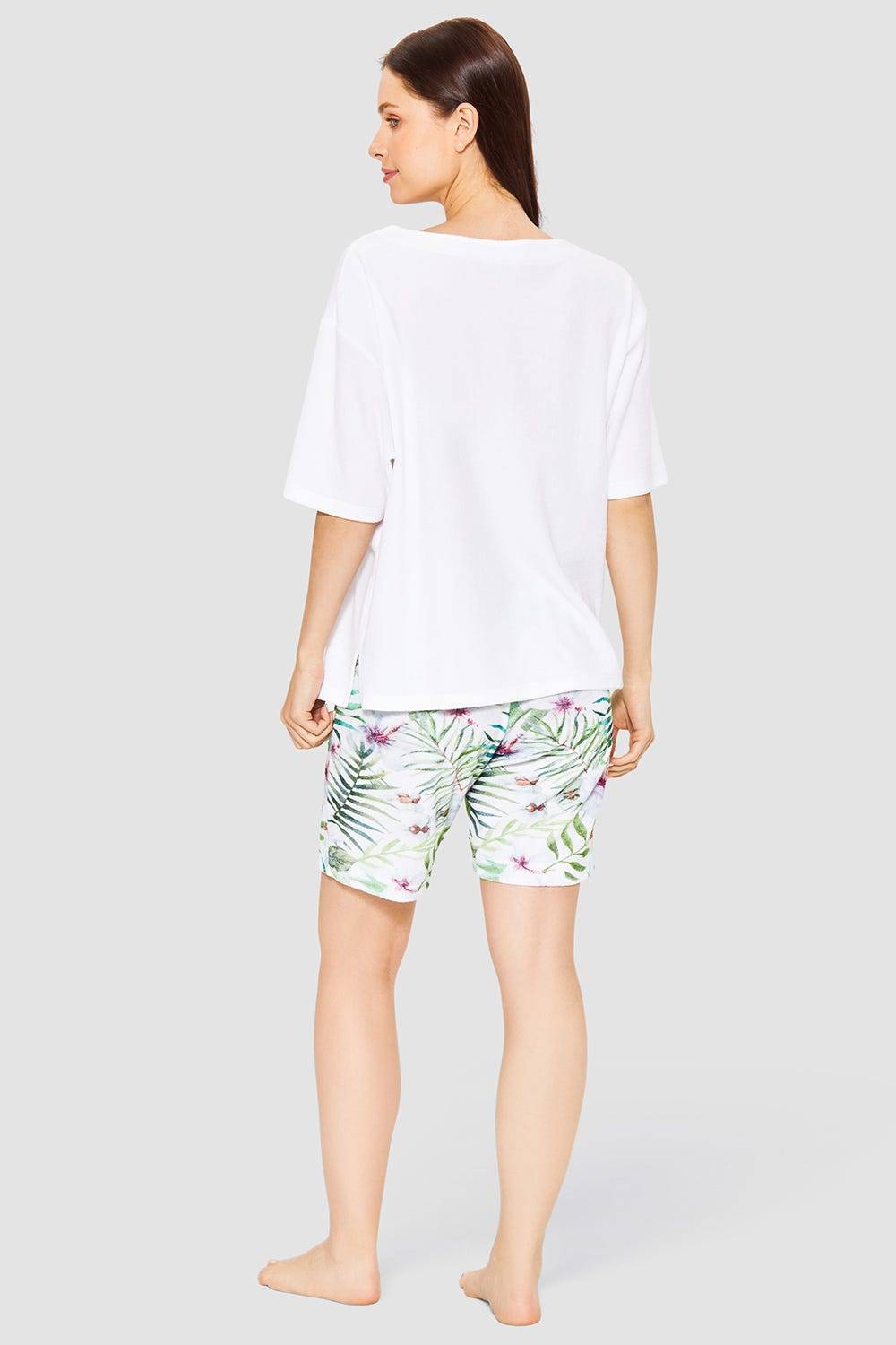 Rösch Pyjama mit exotischem Blumendruck Frottee Baumwolle/Polyester Neuheiten