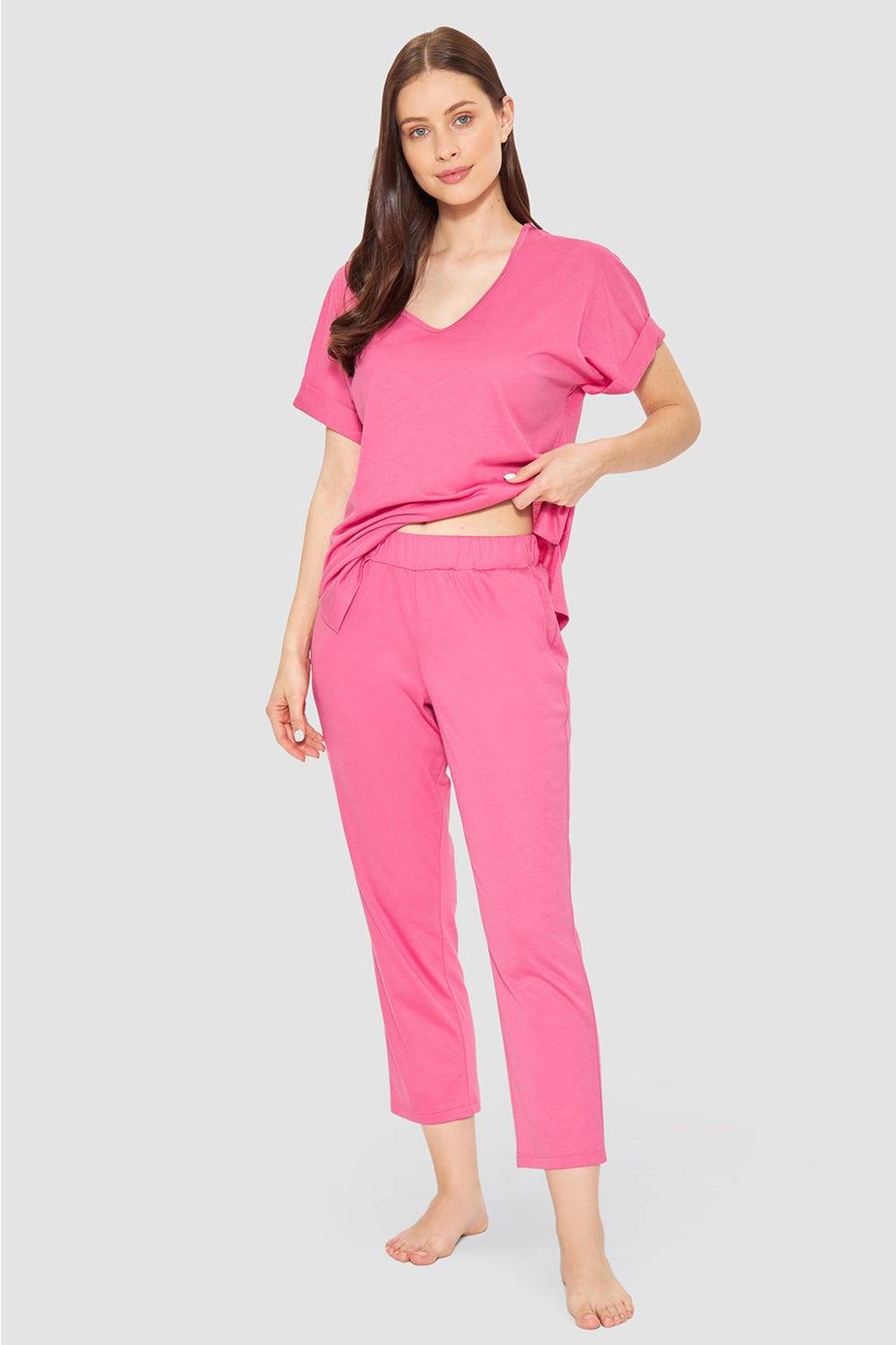 Rösch 7/8-Pyjamahose im sportiven Look Baumwolle/Modal Tägliche Deals