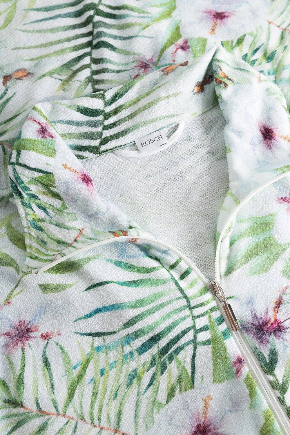 Rösch Morgenmantel im exotischem Blumendruck Frottee Baumwolle/Polyester Sonderangebot der Fabrik