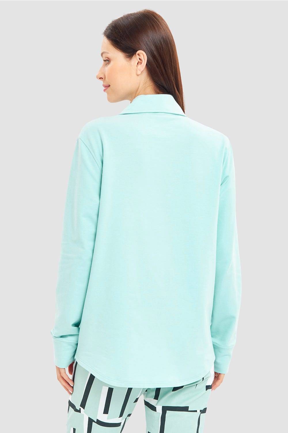 Rösch Sweatjacke mit Ziernähten Türkisblau Baumwolle/Elasthan Discount Store für neue Produkte